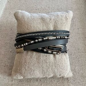 Stella & Dot leather wrap bracelet